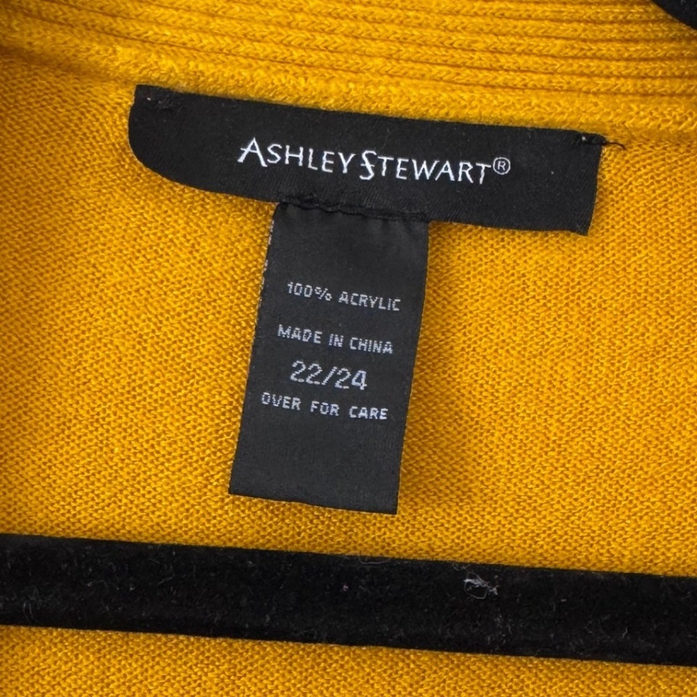 Ashley Stewart Womens Mustard Yellow Longline Duster Cardigan Sweater Plus 22/24 - Picture 6 of 7
